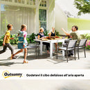 Tavolo da Pranzo da Giardino Allungabile 80-160 cm in Alluminio e in PSPC Bianco    