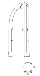 Doccia Solare da Giardino 44L Miscelatore e Lavapiedi Antracite