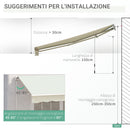 Tenda da Sole Avvolgibile a Parete 295x245 cm in Alluminio e Poliestere Bianco
