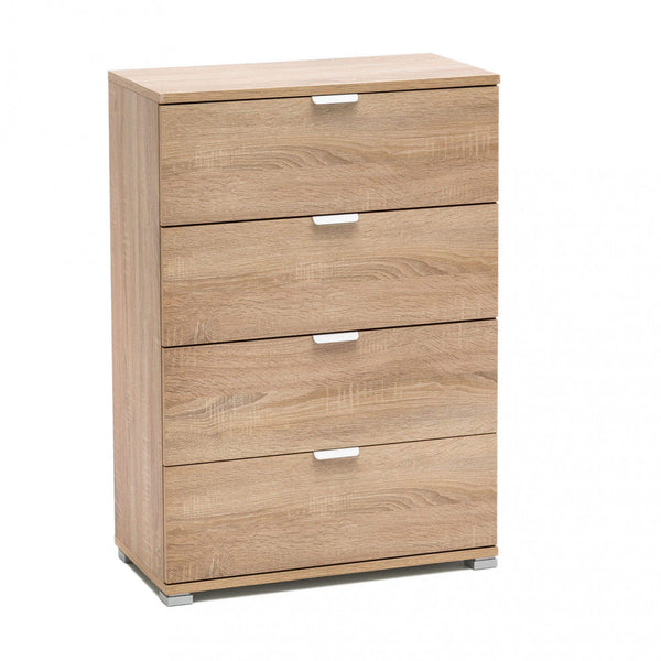 Commode 4 tiroirs Natural 60x38x85 h cm en aggloméré bilaminé marron clair online