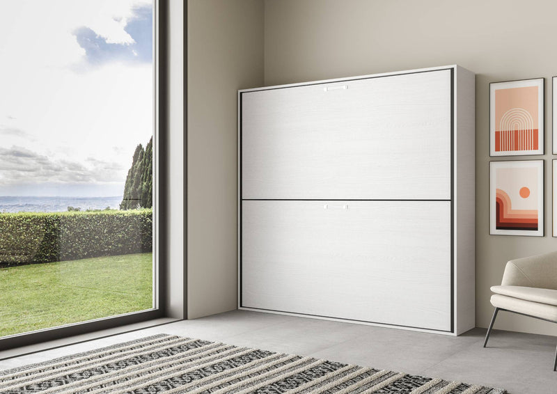 Letti Singoli a Scomparsa Salvaspazio Orizzontale Kando H191 cm Bianco