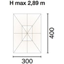 Ombrellone da Giardino 3x4 m Palo Ø48 mm in Legno Vorghini De Lux Verde