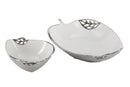 Svuota Tasche Apple Pod Picc. 18x15x7 cm in Ceramica Bianco e Argento