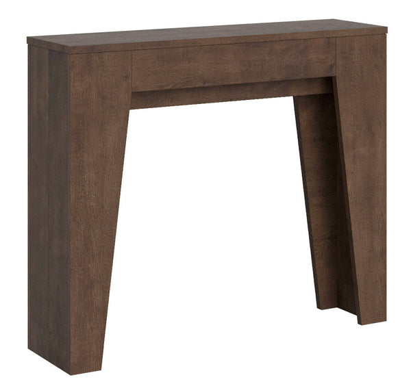 sconto Console Extensible 90x25/181 cm Panneaux Étroits Mélamine Noyer