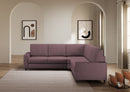 Divano Angolare 5 Posti 226x226x85 cm Sakar in Tessuto Prugna