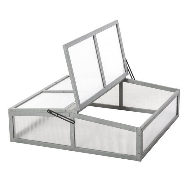 online Mini serre de jardin 90x92x28 cm en bois et polycarbonate transparent