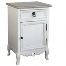 Cassettiera Cuore 1 Cassetto 1 Anta 44x34x68 h cm in Legno di paulownia Bianco