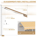 Tenda da Sole Avvolgibile a Parete 3x2.5m Arancione e Bianco 