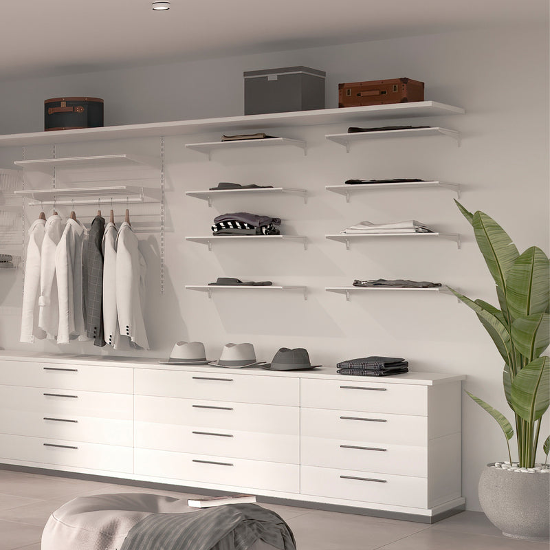 Kit per Fissaggio Mensole 280 mm in Acciaio Emuca Bianco