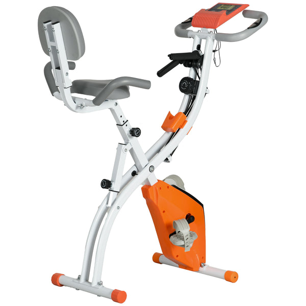 Cyclette Pieghevole con Resistenza Magnetica 8 Livelli Volano 2,5kg in Acciaio e ABS Grigio e Arancione online