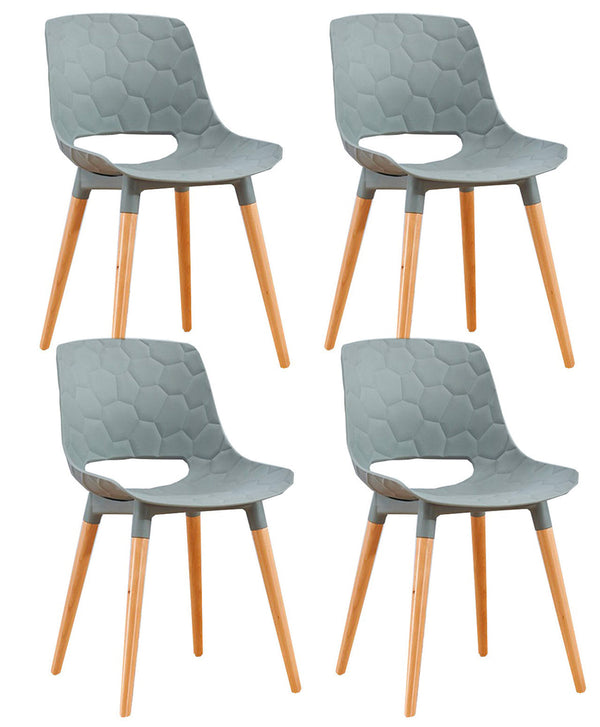 Set 4 Sedie in Polipropilene 46x81x47 cm Gambe in Faggio Nest Grigio sconto