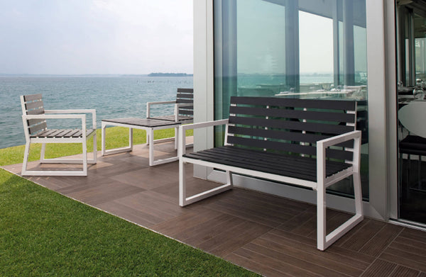 Ranieri Quick Ensemble de jardin en aluminium canapé 2 fauteuils et table basse sconto