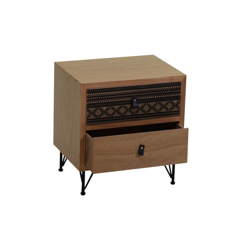 Comodino 2 Cassetti in Legno Budapest