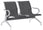 Banc pour salle d'attente 2 places en acier noir Tosini Office