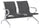 Banc pour salle d'attente 2 places en acier noir Tosini Office
