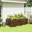 Letto per Orto Rialzato 180x90x57,5 cm con Fondo Aperto e Bordi Arrotondati in Acciaio Zincato Marrone Scuro      