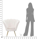 Poltrona Vienna Crema 85x76x88 cm Spugna e Tessuto e Metallo Bianco e Oro