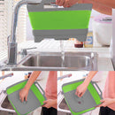 Vaschetta Bacinella Multiuso Pieghevole 30,5x30 cm 9 Litri con Tappo di Scarico in Silicone Verde