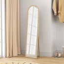 Specchio da Terra e Parete a Figura Intera con Cavalletto 40x160 cm Cornice Effetto Pietra in PS Beige      