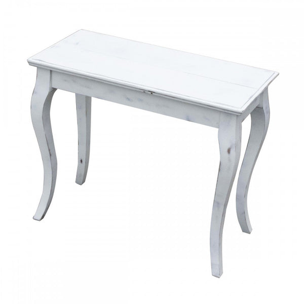 Console Extensible en Bois H77x45x92/305cm Bassano Shabby Chic Classique Blanc sconto