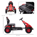 Go-Kart a Pedali per Bambini 121x58x61 cm con Sedile Regolabile in PP e Metallo Rosso  