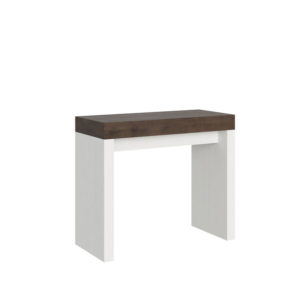online Consolle Allungabile 90-300x40x77 cm in Nobilitato Marrone e Bianco