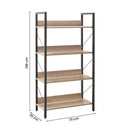 Libreria in Legno 139x73x35 cm Scaffale 4 Ripiani per Ufficio Rovere