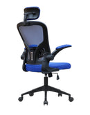 Sedia Poltrona Direzionale da Ufficio 63x62x117 cm in Tessuto a Rete Blu