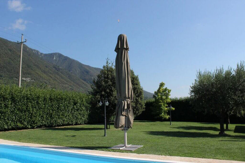 Ombrellone da Giardino Giove 5x5 m in Alluminio Tortora