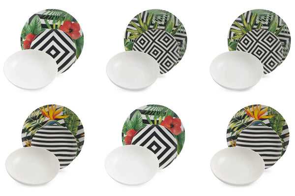 online Service de table 18 pièces en porcelaine et grès VdE Tivoli 1996 Club Tropicana