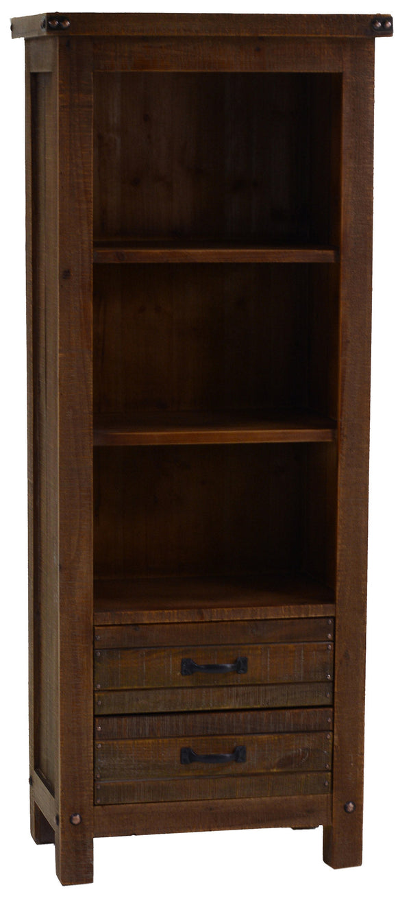 prezzo Bibliothèque en Bois de Sapin et MDF 3 Compartiments 2 Tiroirs Ankara