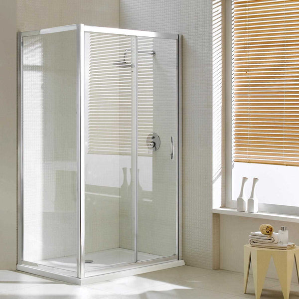 prezzo Cabine de douche d'angle 1 porte coulissante en cristal transparent 6 mm H198 Fosterberg Viborg Duo Différentes tailles