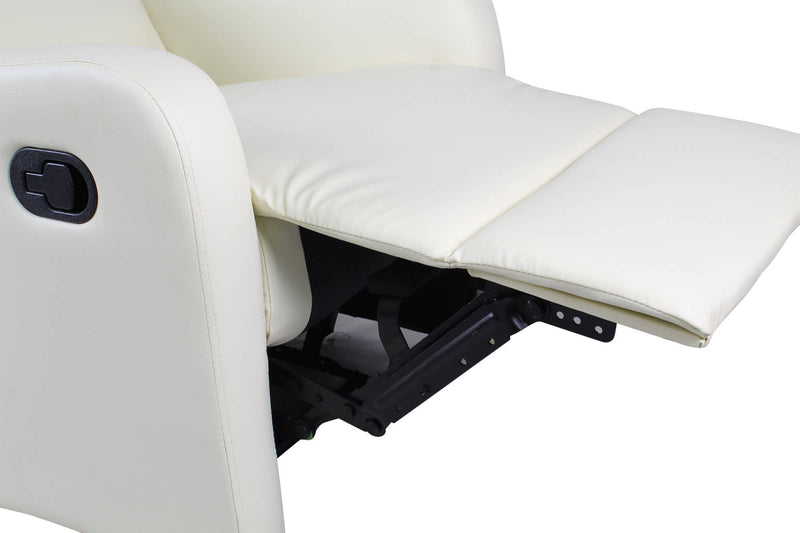 Poltrona Relax Manuale Reclinabile in Similpelle Vandi Panna