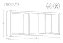 Mensola Rettangolare 3 Scomparti da Parete 70x30x15.5 cm in Fibra di Legno Tristano Ciliegio