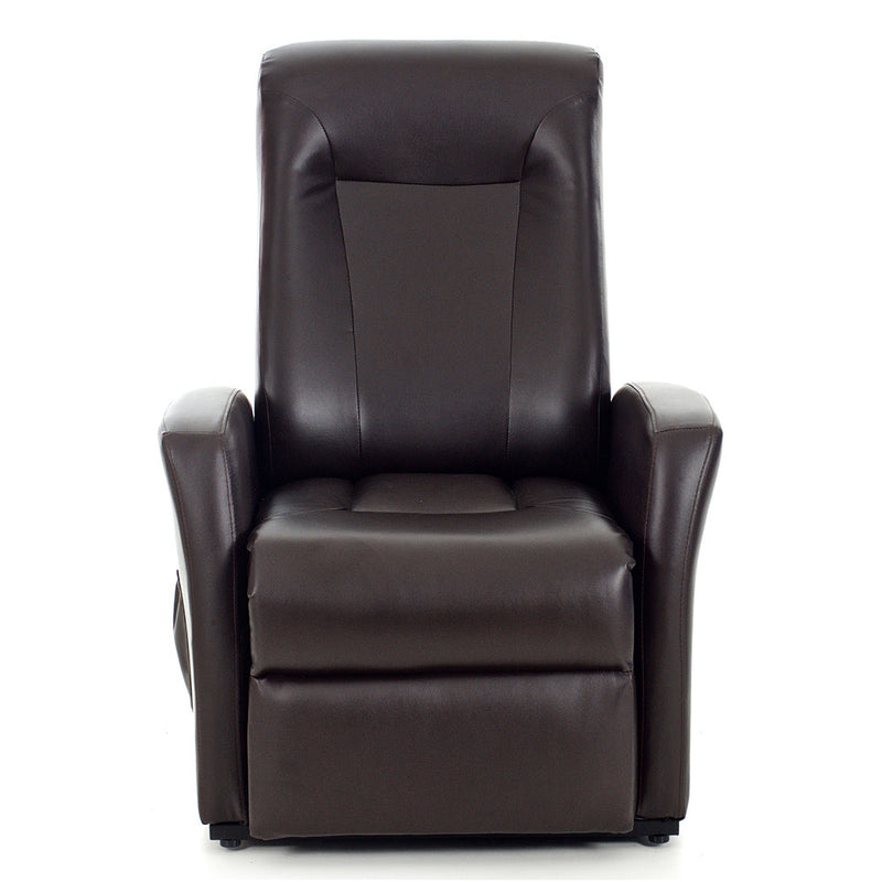 Poltrona Relax Reclinabile a Motore in Cuoio Ludovica Marrone