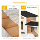 Conigliera a 2 Livelli 157,4x53x99,5 cm in Legno Metallo e Bitume Giallo Bianco e Nero   