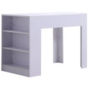 Scrivania da Ufficio con 3 Ripiani in Legno Bianco 100x60x75 cm 