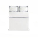 Set Lenzuola Sopra Sotto e Federe Linea Venere in Raso di Cotone Blu Varie Misure