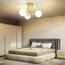 Lampadario da Soffitto Vintage 42x42x26.5 cm con 3 Punti Luce Attacchi G9 in Metallo e Plastica Oro      