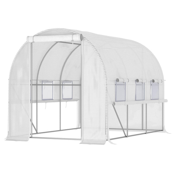 acquista Serre pour Potager 2,95x2x2m en Acier et Polyéthylène Blanc
