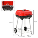 Barbecue a Carbone Carbonella con Coperchio e Ruote 