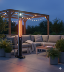 Stufa Elettrica ad infrarossi da Esterno 50x25x200 cm in Fibra di Carbonio con Luce Led Skyline Nero