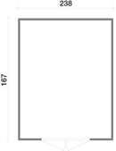 Casette Box da Giardino in Legno Porta Utensili 238x167x214 cm con 2 Porte e Finestre Ecla Azzurra