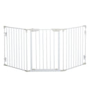 Cancelletto per Cani con Chiusura Automatica 180x3x74,5 cm in Metallo e Plastica Bianco      