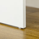 Toeletta da Trucco con Specchio Tavolocon Sgabello 4 Cassetti e 4 Ripiani in Legno e Vetro Bianco      