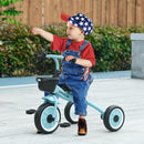Triciclo per Bambini 70,5x50x58 cm con Seduta Regolabile e Campanello Blu  