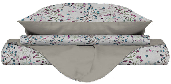 sconto Housse de couette double face avec taies d'oreiller imprimées Flor