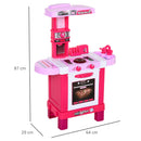Cucina Giocattolo per Bambini 64x29x87 cm con 33 Accessori Rosa