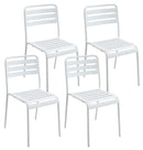 Set 4 Sedie da Giardino in Acciaio Kraus Brunelleschi Bianche