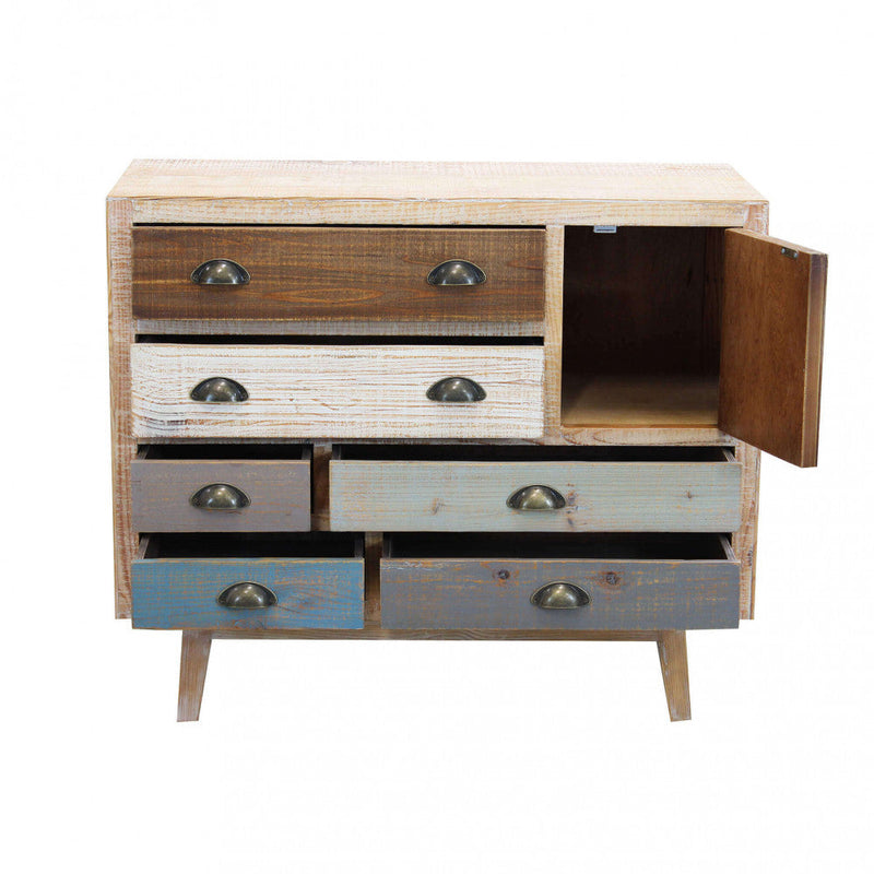 Mobile Damon 90x40x75 h cm in Legno Multicolor